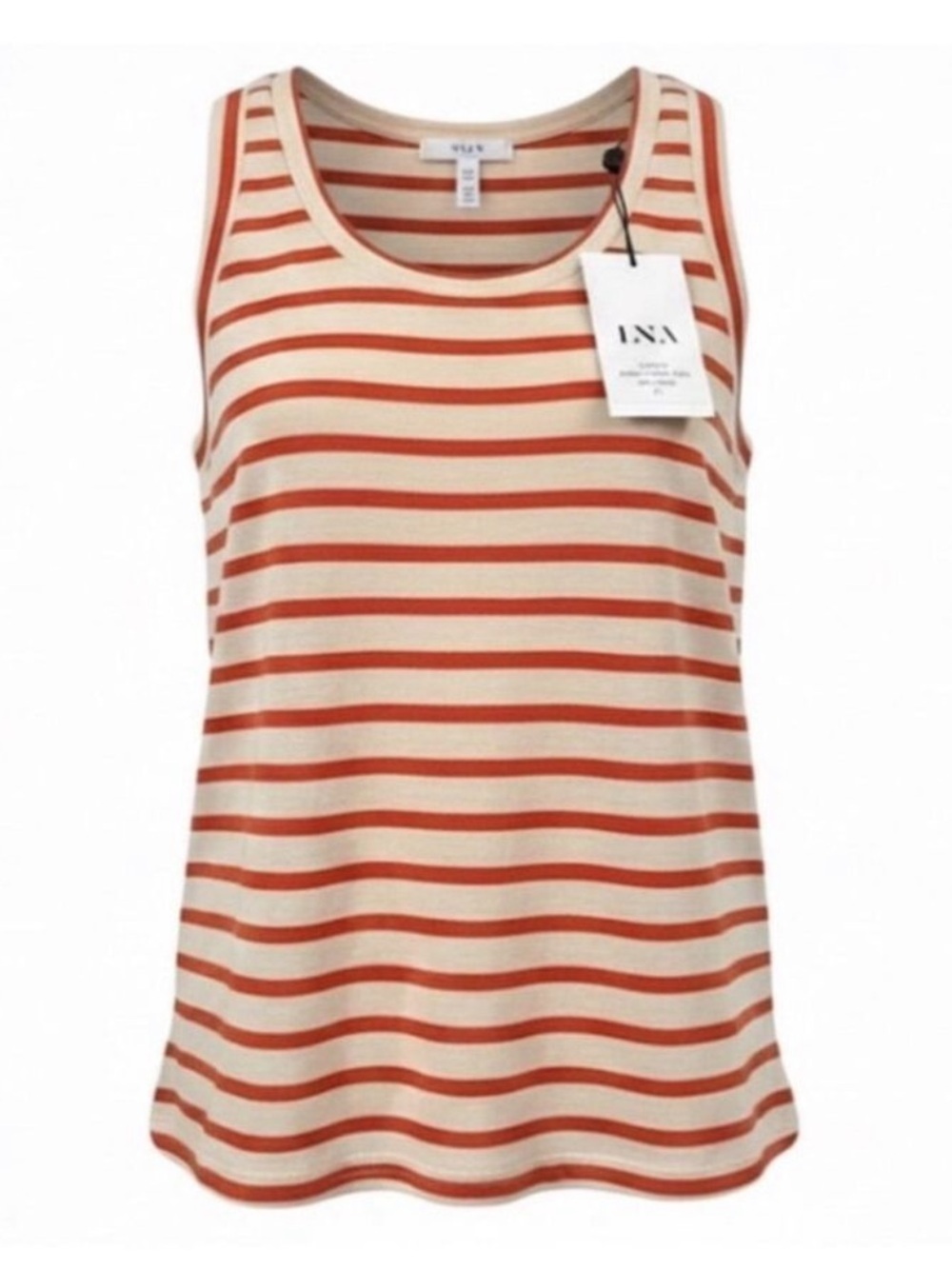 LNA Walker Tank Top Chili Stripe Racerback Scoop Neck Size XL